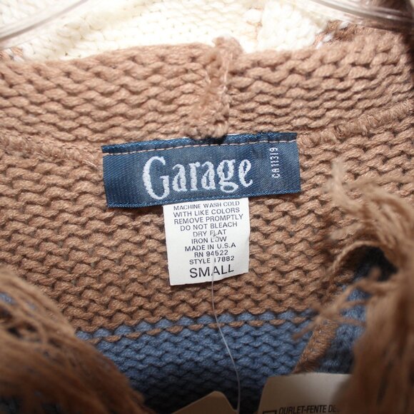 FREE*❤️damaged Garage ladies hooded sweater hoodie striped 100% acrylic USA made - Picture 4 of 8